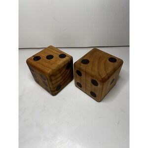 Set of 2 Handmade Wooden Dice 3.5"by 3.5" Inch Sanded And Rounded Edges